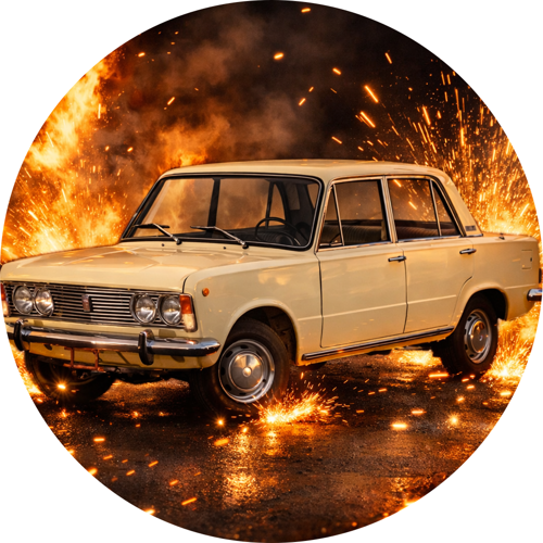 OPŁATEK NA TORT URODZINY DUŻY FIAT 125 SAMOCHÓD AUTO