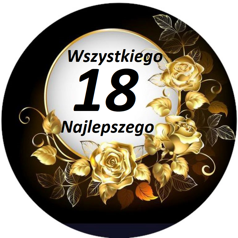 OPŁATEK NA TORT 18 URODZINY RAMKA KWIATY