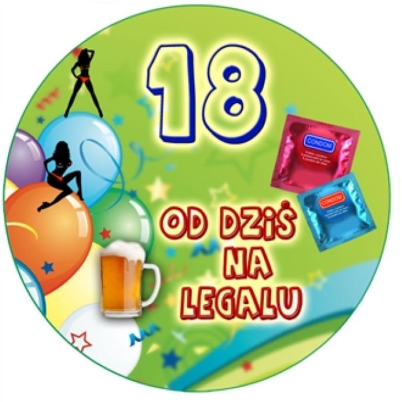 OPŁATEK NA TORT 18 URODZINY