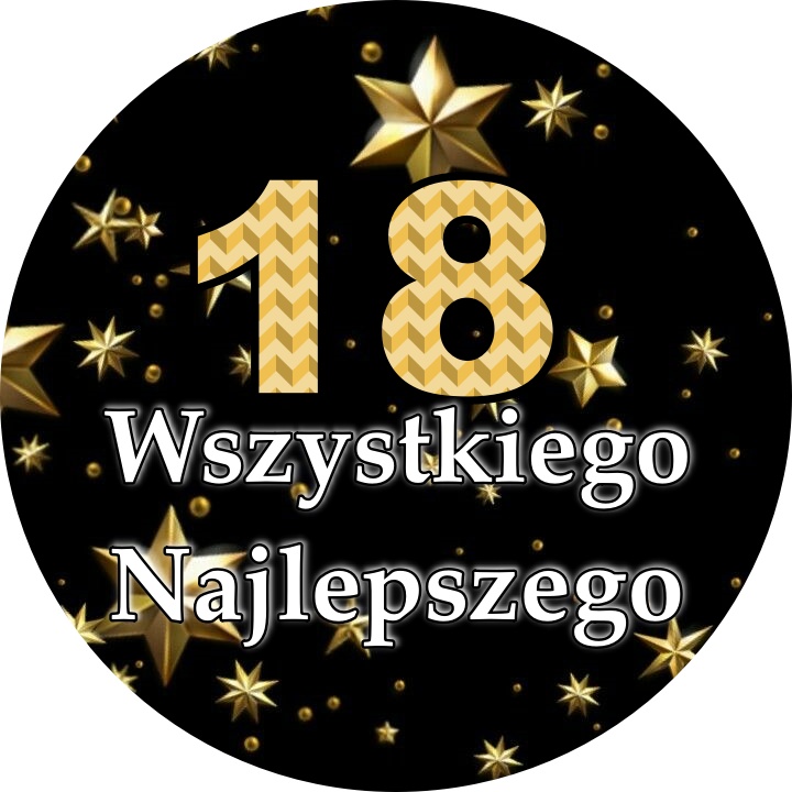OPŁATEK NA TORT 18 URODZINY OKAZJONALNY GWIAZDY