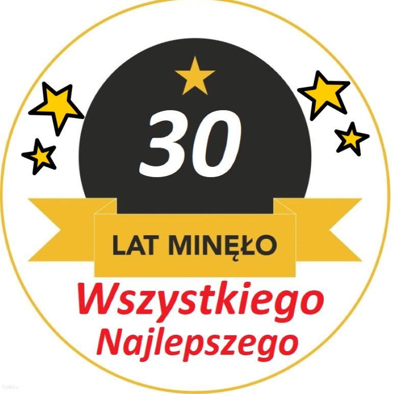 OPŁATEK NA TORT 30 URODZINY OKAZJONALNY
