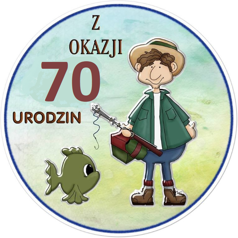 OPŁATEK NA TORT URODZINY 70 WĘDKARZ RYBA WĘDKA 1 OPŁATEK NA TORT URODZINY 70 WĘDKARZ RYBA WĘDKA