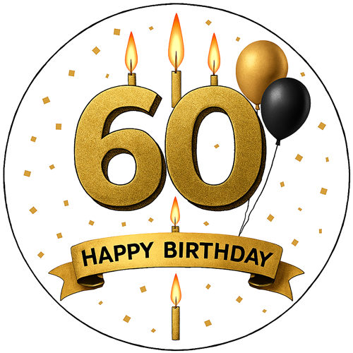 OPLATEK NA TORT URODZINY 60 HAPPY BIRTHDAY BALON BALONY 1 OPLATEK NA TORT URODZINY 60 HAPPY BIRTHDAY BALON BALONY