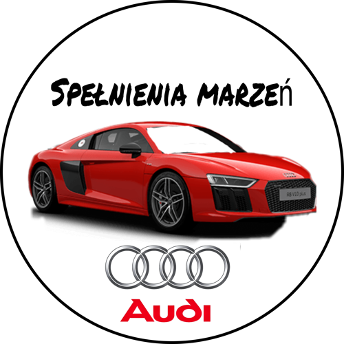 OPŁATEK NA TORT URODZINY SAMOCHÓD AUDI LOGO ZNAK