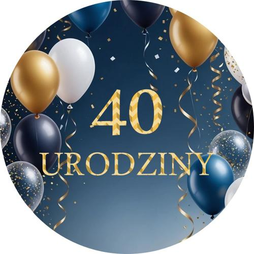 OPŁATEK NA TORT URODZINY 40 BALON BALONY WHISKY DRINK 1 OPŁATEK NA TORT URODZINY 40 BALON BALONY WHISKY DRINK