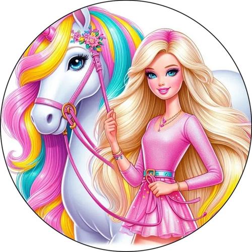 OPŁATEK NA TORT BARBIE JEDNOROŻEC KSIĘŻNICZKA