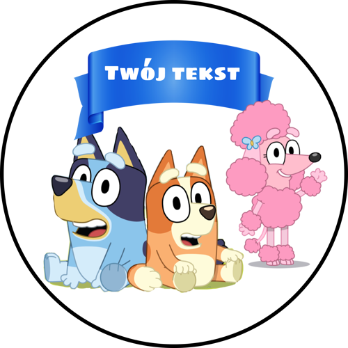 OPŁATEK NA TORT URODZINY PIES PIESEK PIESKI PSY BLUEY