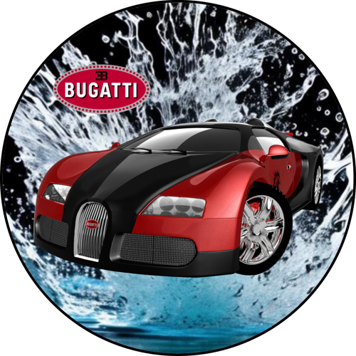 OPŁATEK NA TORT BUGATTI AUTO SPORTOWE LOGO