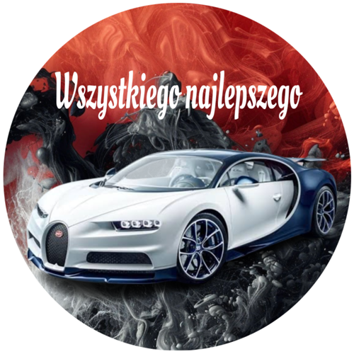 OPŁATEK NA TORT BUGATTI AUTO SAMOCHÓD