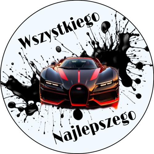 OPŁATEK NA TORT BUGATTI AUTO SAMOCHÓD SPLASH 1 OPŁATEK NA TORT BUGATTI AUTO SAMOCHÓD SPLASH