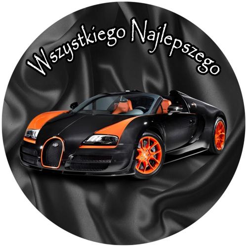 OPŁATEK NA TORT BUGATTI AUTO SAMOCHÓD SPORTOWY