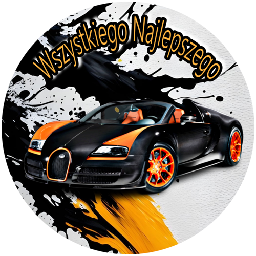 OPŁATEK NA TORT BUGATTI AUTO SAMOCHÓD SPORTOWY COUPE