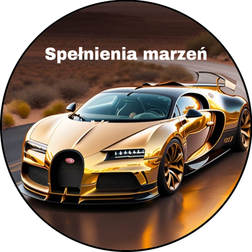 OPŁATEK NA TORT BUGATTI AUTO SPORTOWE ZŁOTY