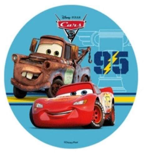 OPŁATEK NA TORT CARS SAMOCHODY ZIG ZAG ZŁOMEK
