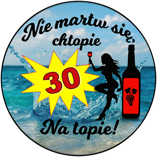 OPŁATEK NA TORT URODZINY 30 KOBIETA POSTAĆ DRINK MORZE 1 OPŁATEK NA TORT URODZINY 30 KOBIETA POSTAĆ DRINK MORZE