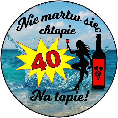 OPŁATEK NA TORT URODZINY 40 KOBIETA POSTAĆ DRINK MORZE 1 OPŁATEK NA TORT URODZINY 40 KOBIETA POSTAĆ DRINK MORZE