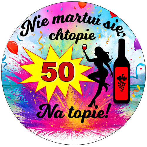 OPŁATEK NA TORT URODZINY 50 KOBIETA POSTAĆ DRINK PARTY 1 OPŁATEK NA TORT URODZINY 50 KOBIETA POSTAĆ DRINK PARTY