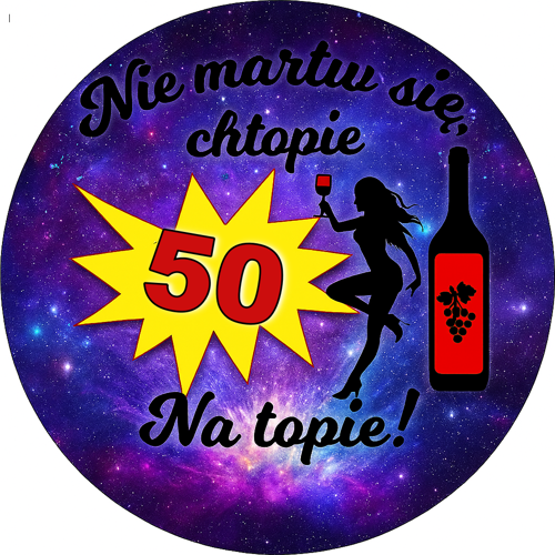 OPŁATEK NA TORT URODZINY 50 KOBIETA POSTAĆ DRINK 1 OPŁATEK NA TORT URODZINY 50 KOBIETA POSTAĆ DRINK