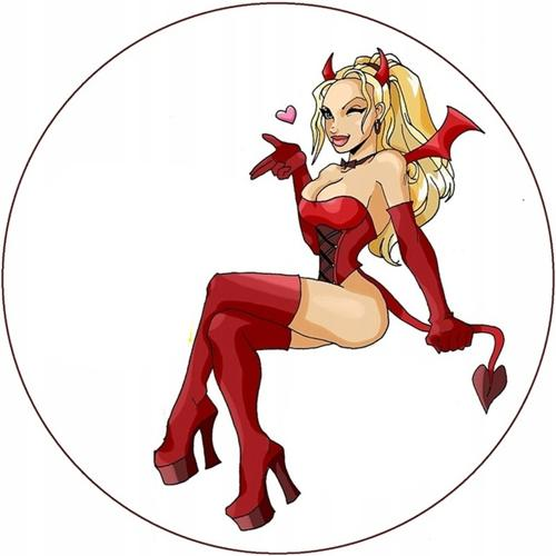 OPŁATEK NA TORT URODZINY 18 30 40 50 60 SEXY DIABLICA POSTAĆ