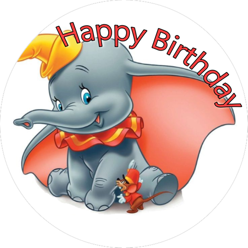 OPŁATEK NA TORT URODZINY SŁOŃ DUMBO HAPPY BIRTHDAY