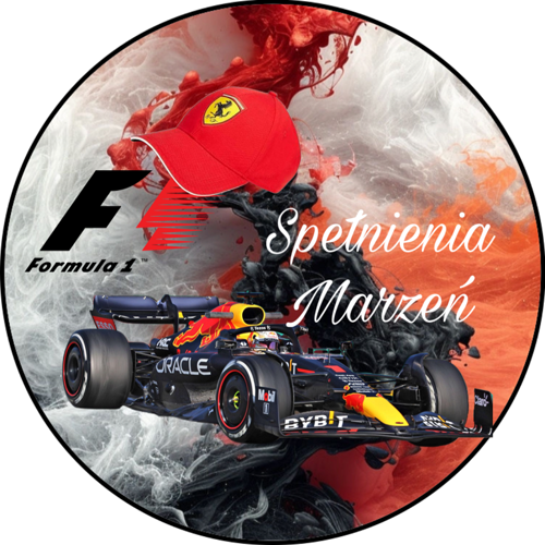OPŁATEK NA TORT URODZINY FORMUŁA F1 BOLID MERCEDES FERRARI