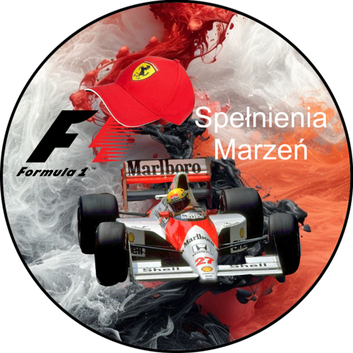 OPŁATEK NA TORT URODZINY FORMUŁA F1 BOLID FERRARI