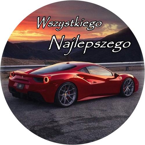OPŁATEK NA TORT URODZINY FERRARI AUTO SAMOCHÓD