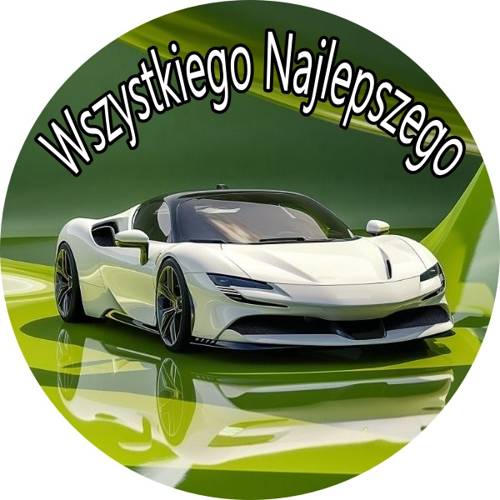 OPŁATEK NA TORT URODZINY FERRARI AUTO SAMOCHÓD BRYKA