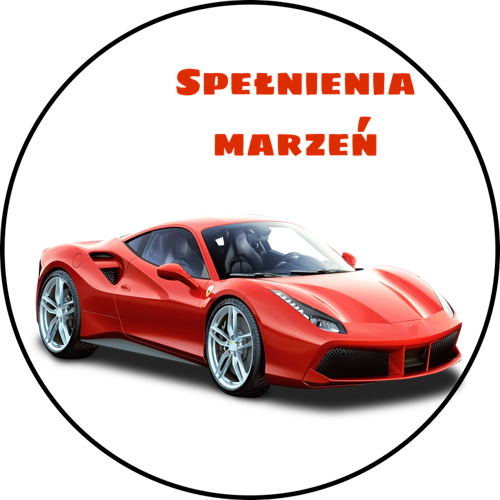 OPŁATEK NA TORT URODZINY FERRARI AUTO SAMOCHÓD COUPE