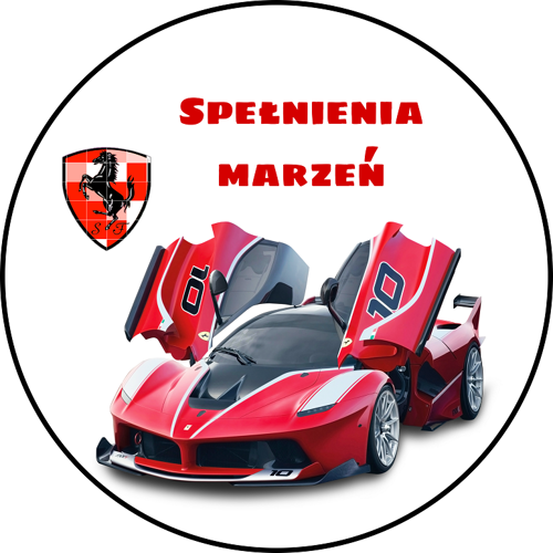 OPŁATEK NA TORT URODZINY FERRARI AUTO 1 OPŁATEK NA TORT URODZINY FERRARI AUTO
