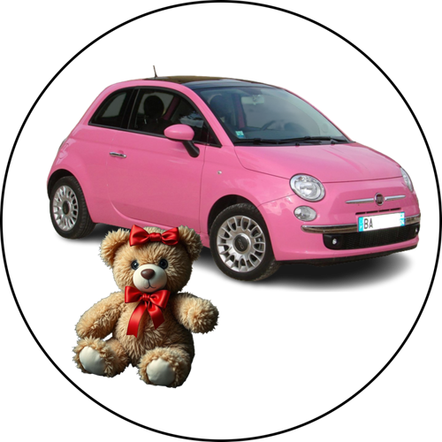 OPŁATEK NA TORT URODZINY FIAT 500 SAMOCHÓD AUTO