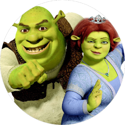 OPŁATEK NA TORT URODZINY SHREK FIONA POSTACIE