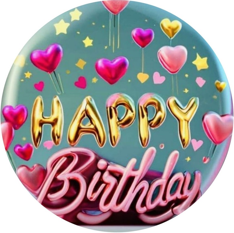 OPŁATEK NA TORT URODZINY OKAZJONALNY BALON BALONIKI HAPPY BIRTHDAY