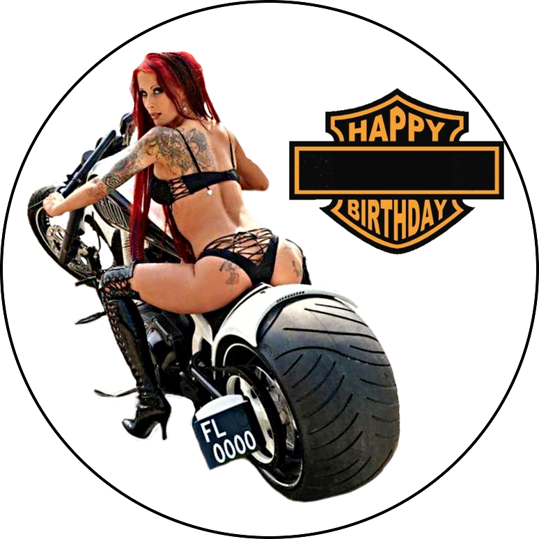 OPŁATEK NA TORT MOTOR HARLEY DAVIDSON KOBIETA POSTAĆ