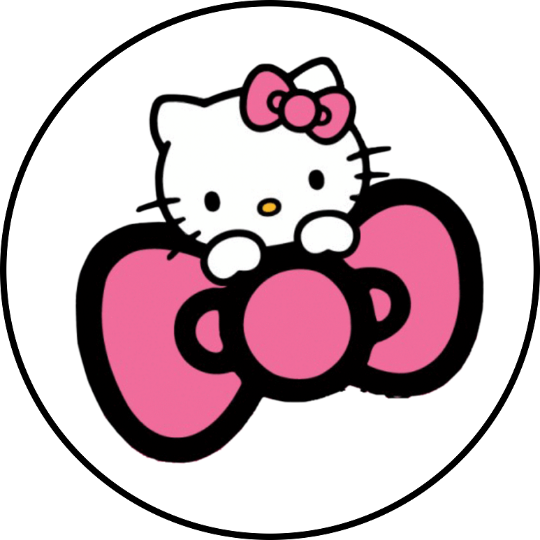OPŁATEK NA TORT KOTEK HELLO KITTY KOKARDKA