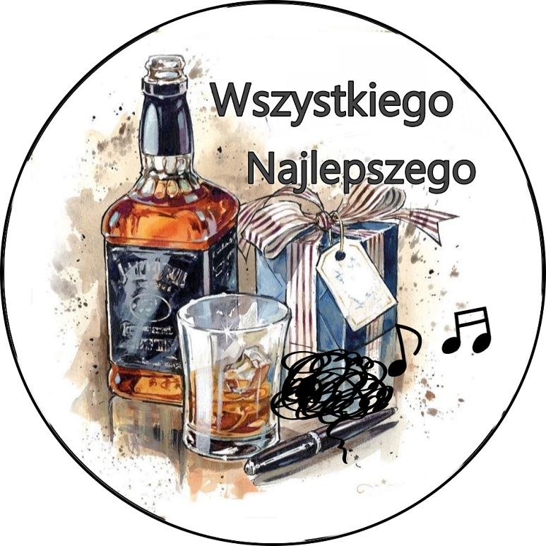 OPŁATEK NA TORT URODZINY 18 30 40 50 WHISKY JACK DANIELS DRINK