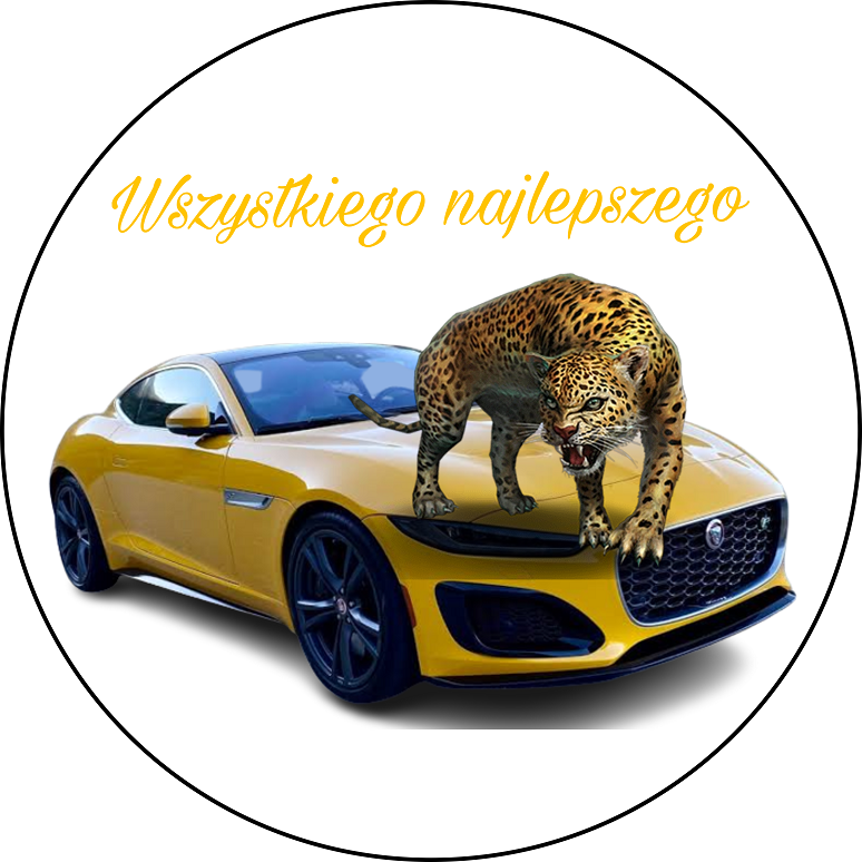 OPŁATEK NA TORT URODZINY 18 30 40 50 JAGUAR LOGO AUTO