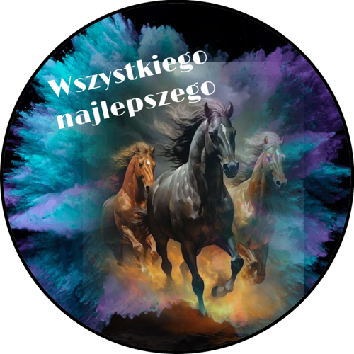 OPŁATEK NA TORT URODZINY 18 30 40 50 KONIE KOŃ GALLOP 1 OPŁATEK NA TORT URODZINY 18 30 40 50 KONIE KOŃ GALLOP