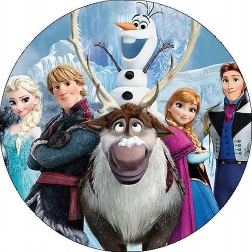 OPŁATEK NA TORT KRAINA LODU ELSA ANNA SVEN OLAF