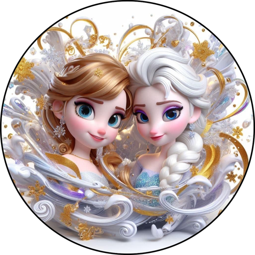 OPŁATEK NA TORT FROZEN KSIĘŻNICZKI ELSA ANNA