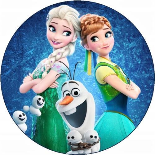 OPŁATEK NA TORT KRAINA LODU ELSA ANNA OLAF