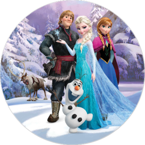 OPŁATEK NA TORT KRAINA LODU OLAF ELSA ANNA