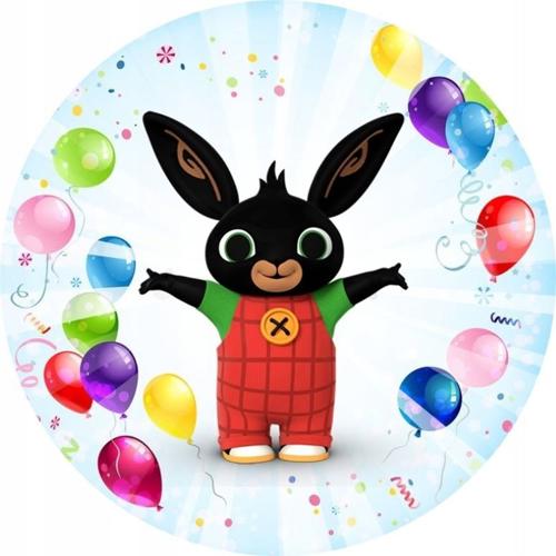 OPŁATEK NA TORT KRÓLIK BING BALONY