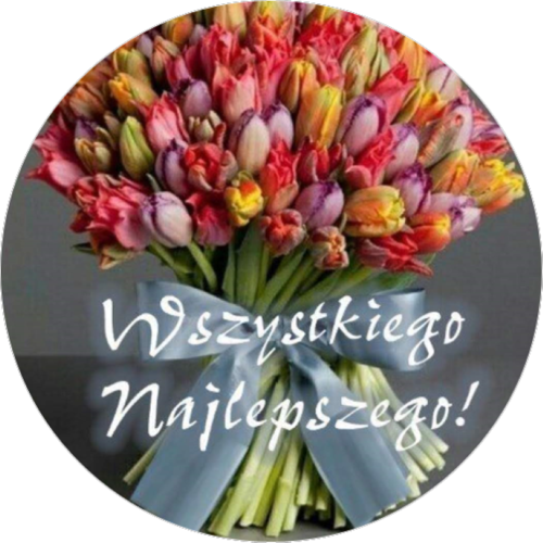 OPŁATEK NA TORT URODZINY KWIATY BUKIET TULIPANY
