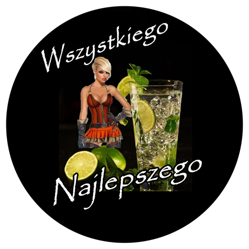 OPŁATEK NA TORT KAWALERSKI SEXY KOBIETA WHISKY DRINK MOHITO