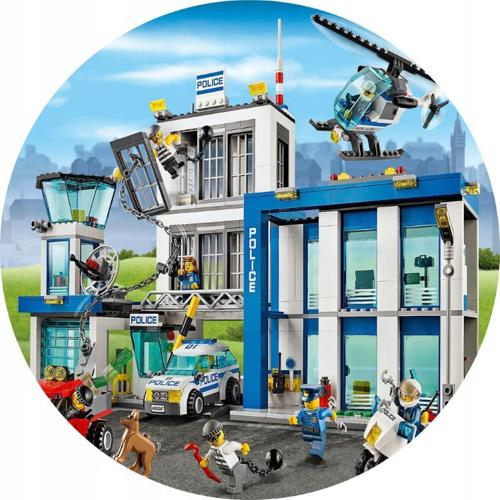 OPŁATEK NA TORT URODZINY POLICJA KLOCKI LEGO POSTACIE
