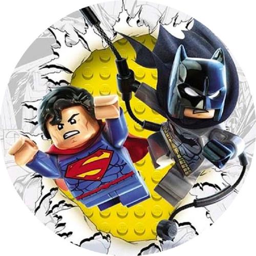 OPŁATEK NA TORT BATMAN SUPERMAN KLOCKI POSTACIE