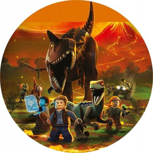 OPŁATEK NA TORT URODZINY JURASIK WORLD KLOCKI