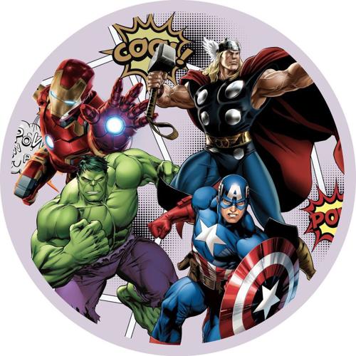 OPŁATEK NA TORT HULK THOR IRON MAN