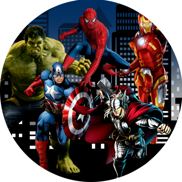 OPŁATEK NA TORT HULK SPIDERMAN IRON MAN